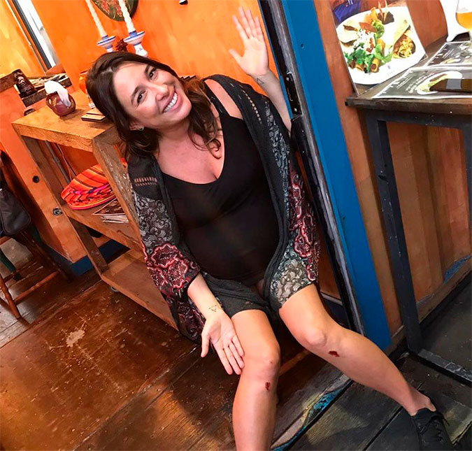 Na reta final da gravidez, Giselle Itié passa por susto ao sofrer queda: <I>Eu só pensei no meu bebê</I>
