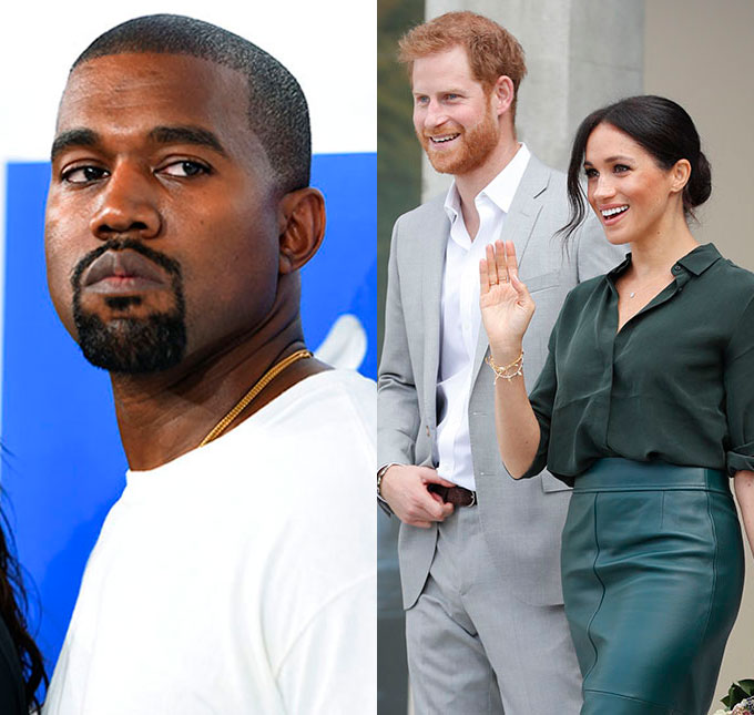 Kanye West quer que Meghan Markle e príncipe Harry entrem para sua igreja, diz <i>site</i>