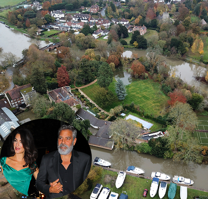 George e Amal Clooney têm mansão de 68 milhões de reais alagada após tempestades na Inglaterra