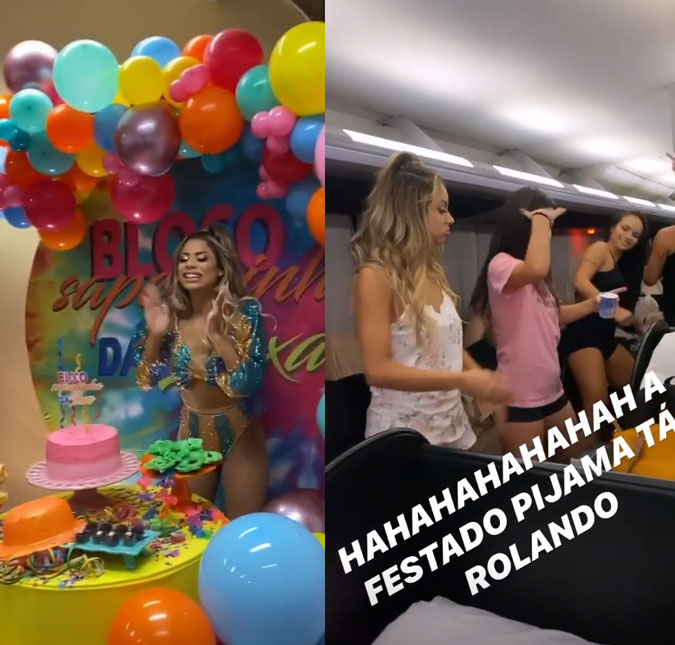 Lexa comemora aniversário de 25 anos com festa do pijama dentro do ônibus, entenda!