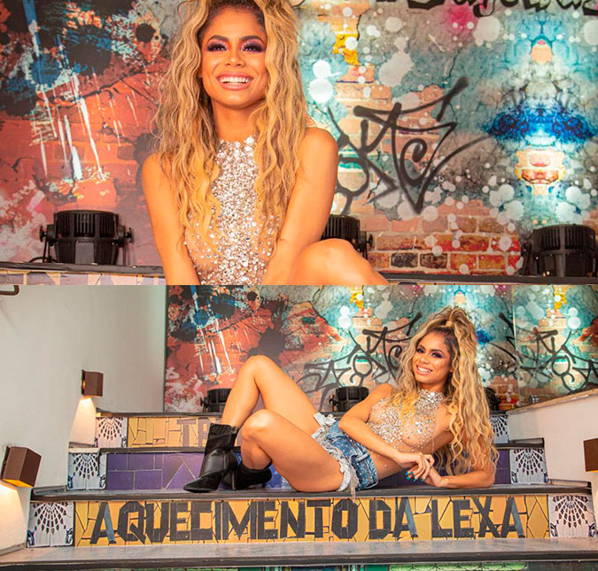 Lexa comemora 25 anos de idade com <I>festa na laje</I> e <I>body</I> transparente e cheio de pedrarias