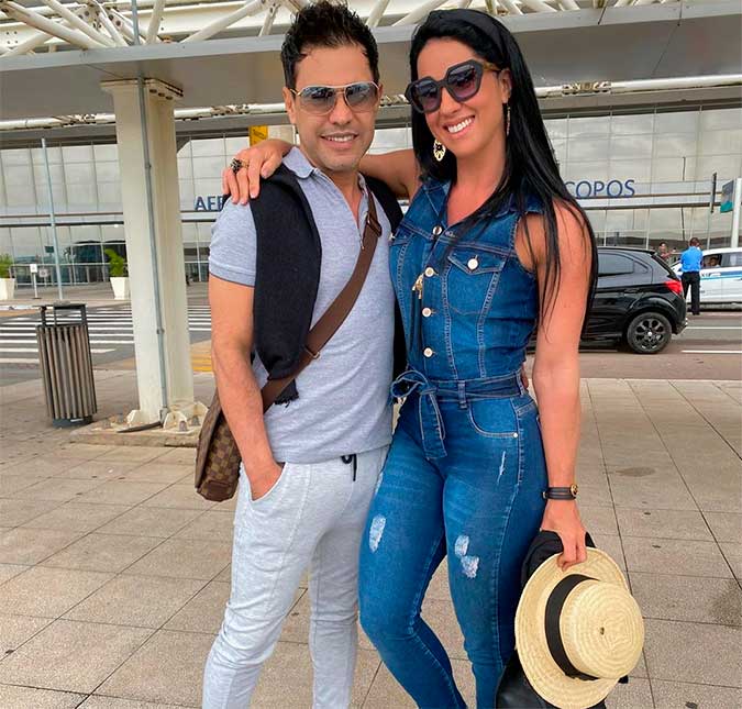 Zezé di Camargo passa tarde de quarentena ao lado de Graciele Lacerda em milharal