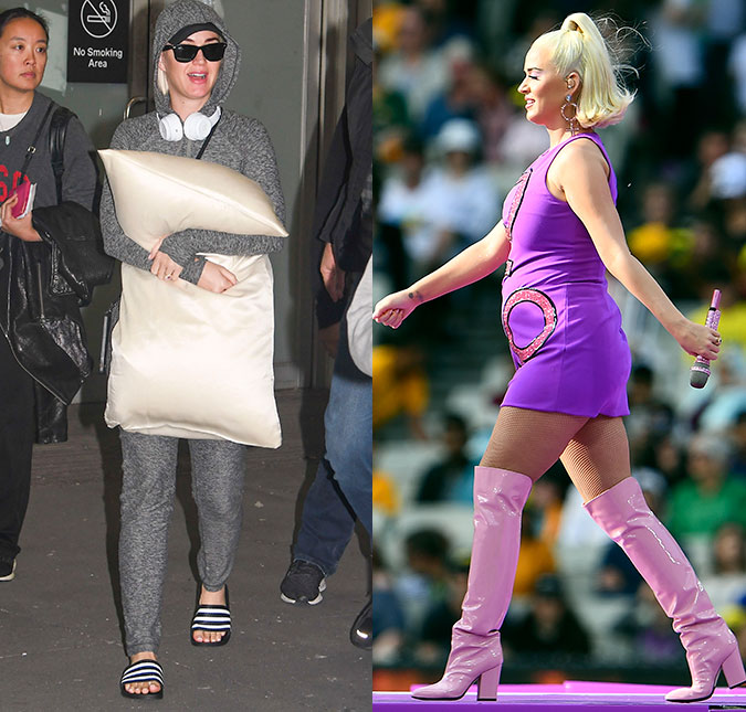 Katy Perry esconde a barriga com travesseiro, revela se gravidez foi planejada e desabafa: - <I>Já estive melhor</I>