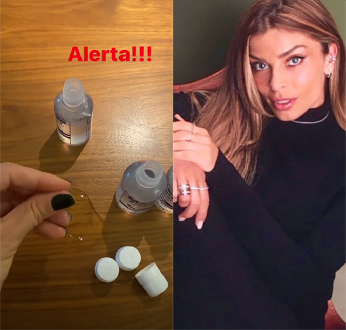 Grazi Massafera fica indignada ao comprar álcool em gel falsificado: <i>É gel de cabelo!</i>