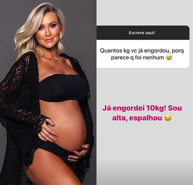 Ana Paula Siebert revela que ganhou dez quilos com a gravidez