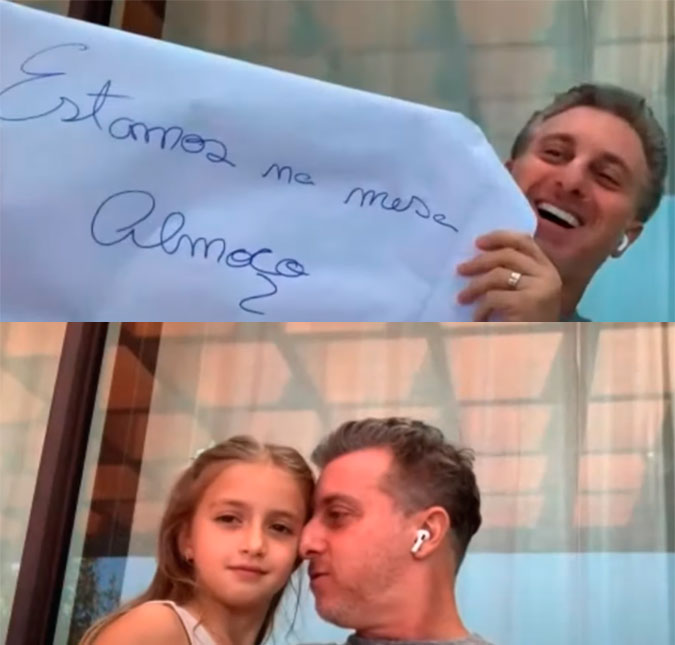 Angélica e Eva interrompem Luciano Huck durante entrevista: <i>- A comida tá na mesa!</i>