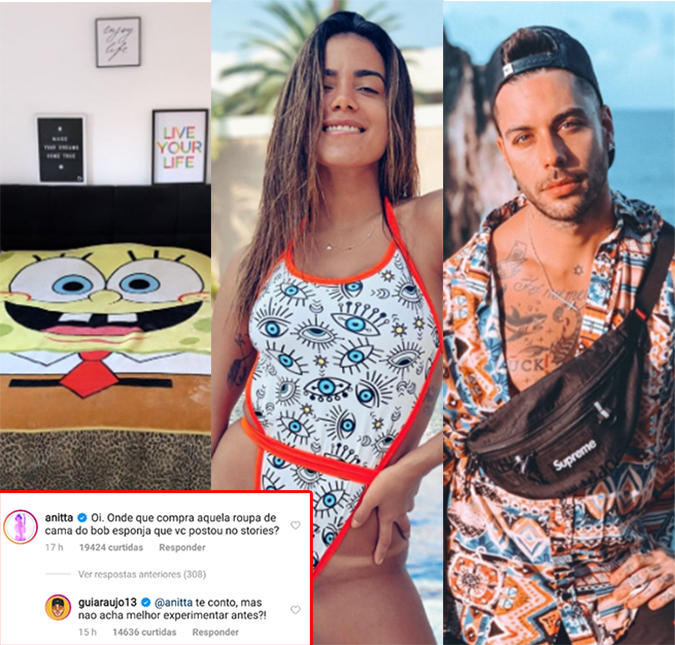 Anitta questiona Gui Araújo, ex de Gabi Brandt, e recebe cantada quente nas redes sociais. Veja!