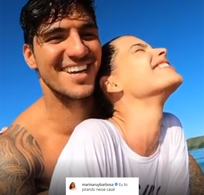 Gabriel Medina ensina Yasmin Brunet a surfar e Marina Ruy Barbosa revela: <I>Eu tô pirando nesse casal</I>