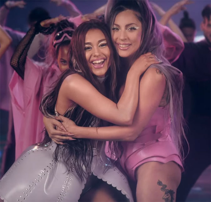 Lady Gaga e Ariana Grande dançam em cenário futurista no clipe de <I>Rain On Me</I>; assista!