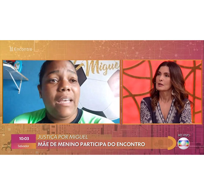 Fátima Bernardes não segura a emoção e chora ao vivo com depoimento da mãe do menino Miguel