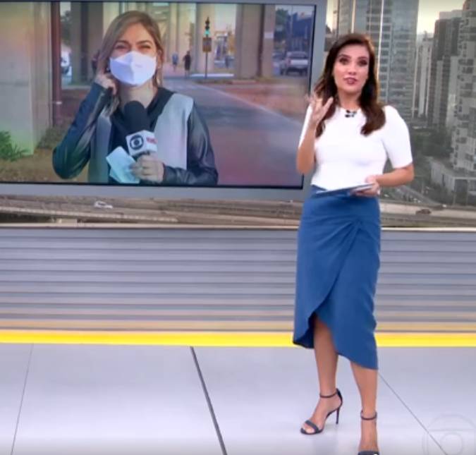 Sabina Simonato faz confusão e chama repórter de Luisa Mell ao vivo: <I>Ô meu pai, estou doida!</i>