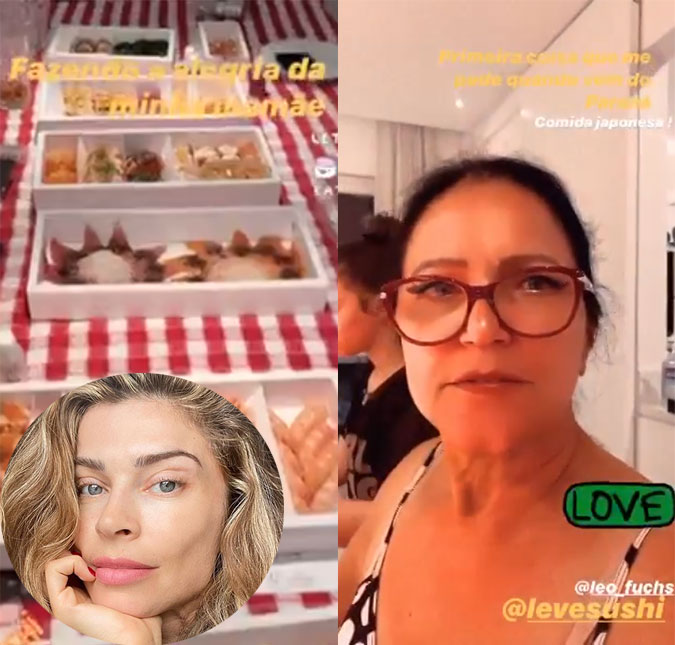 Grazi Massafera recebe a mãe em casa e mostra jantar especial: <I>Fazendo a alegria dela</I>