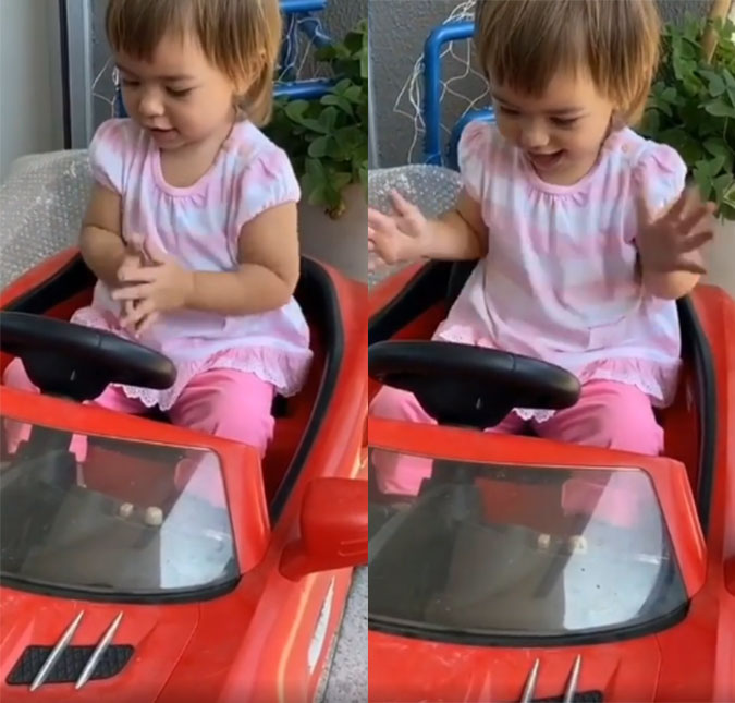 Zoe, filha de Sabrina Sato e Duda Nagle, transborda fofura ao brincar com carrinho de quase dois mil reais; veja!