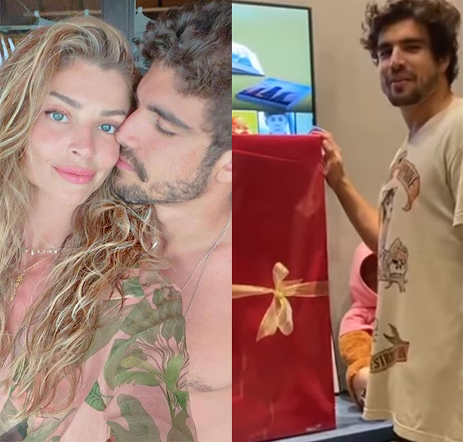 Grazi Massafera filma susto de Caio Castro ao receber um boneco Chucky de presente de Marcos Mion; assista!