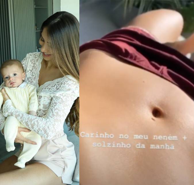 Romana Novais mostra barriga da segunda gestação e conta que parou de amamentar Ravi: <I>Não foi fácil</i>