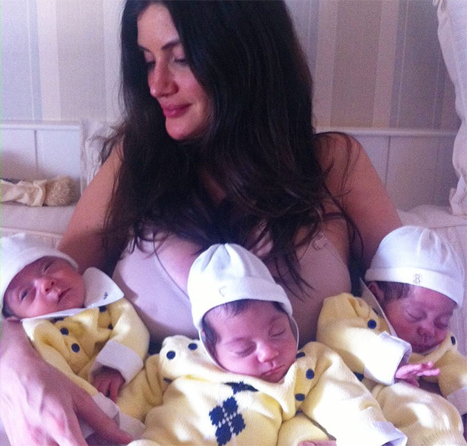 Isabella Fiorentino publica foto antiga com trigêmeos e recorda: <i>Primeiro dia que eu respirei aliviada</i>