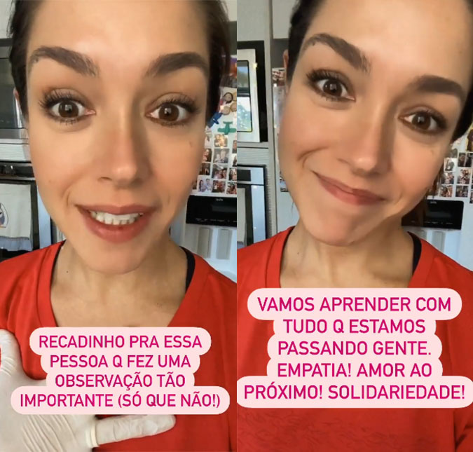 Thais Fersoza responde seguidora que falou sobre sua sobrancelha: <I>- Repare em outras coisas das próximas vezes</I>