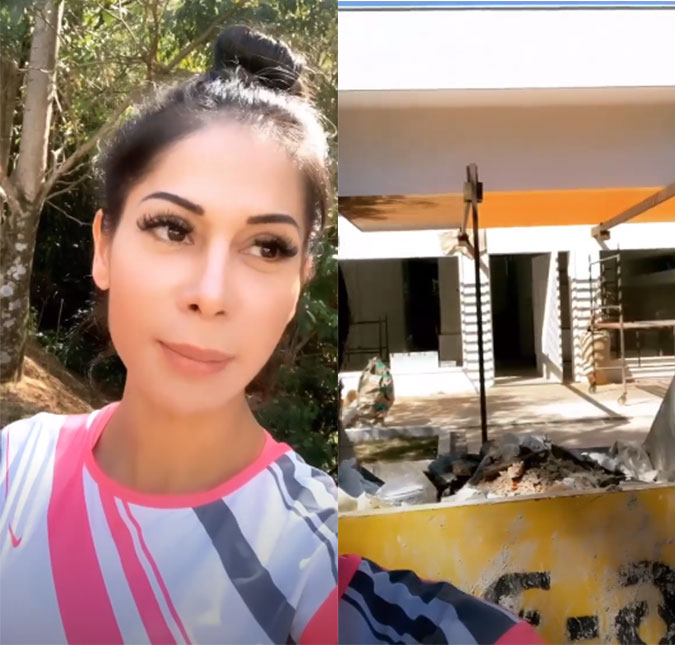 Mayra Cardi se apavora com andamento da reforma da casa nova: - <I>Cadê o piso?</I>