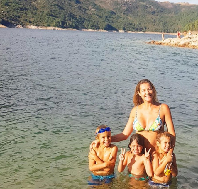 Ao lado dos filhos, Luana Piovai celebra 44 anos de idade e rebate seguidor que questionou se ela trabalha: <i>Me aposentei</i>