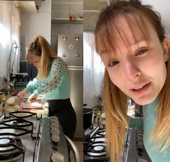 Larissa Manoela chora com cebola e faz menu completo em <i>live</i> na cozinha, assista!