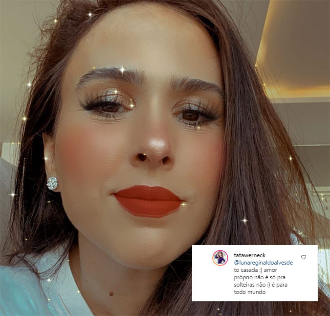 Tatá Werneck rebate comentários sobre fim de seu casamento: <i>Amor próprio não é só pra solteiras</i>