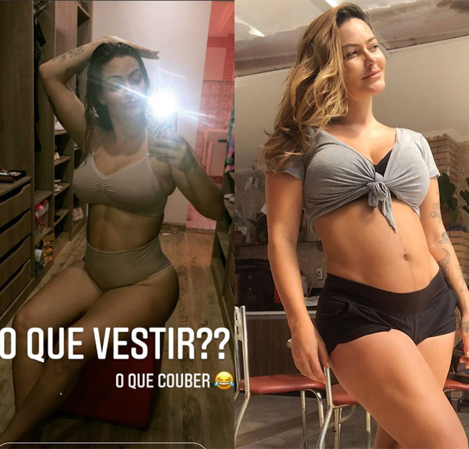 Laura Keller brinca com dificuldade de encontrar o que vestir após um mês de nascimento do filho: <i>O que couber</i>