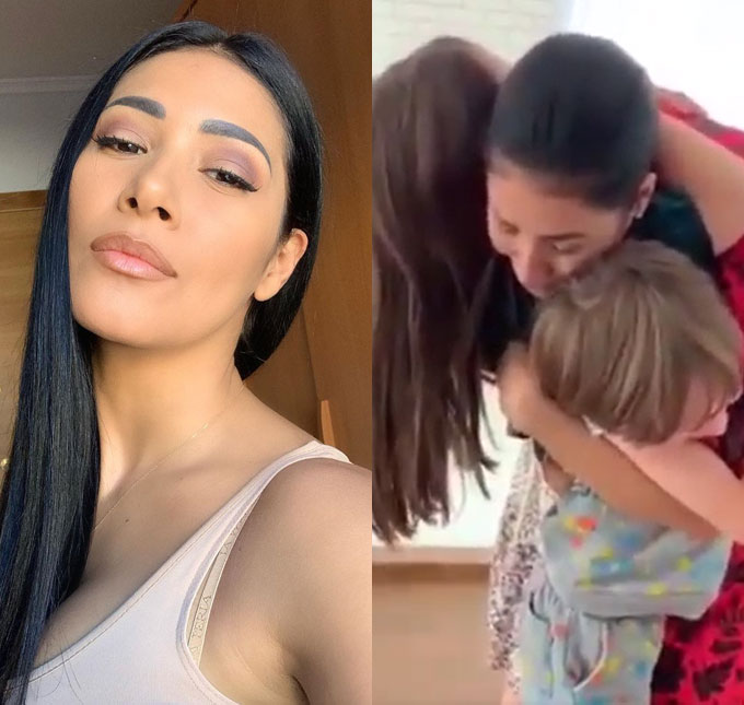 Após se recuperar do coronavírus, Simaria emociona ao reencontrar os filhos: <I>Muito amor</i>; assista!
