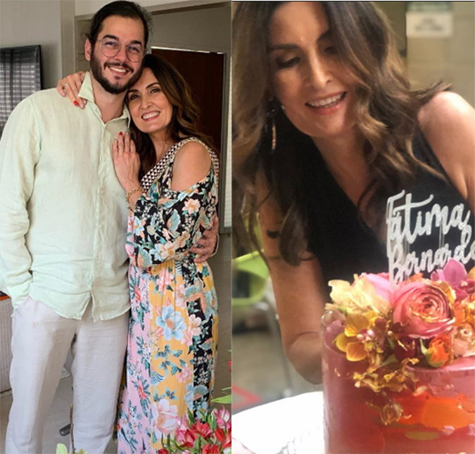 Túlio Gadêlha mostra parabéns surpresa para Fátima Bernardes e apresentadora agradece carinho: <i>Tinha mais flores do que gente na minha casa</i>