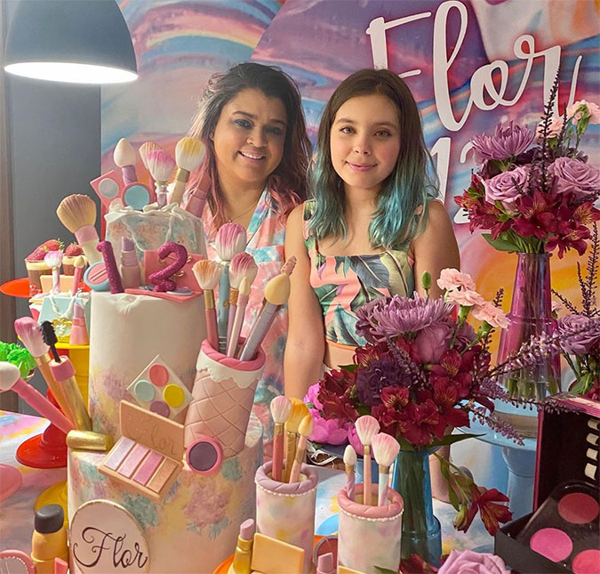 Flor, filha de Bela Gil, comemora aniversário de 12 anos de idade ao lado da tia Preta Gil