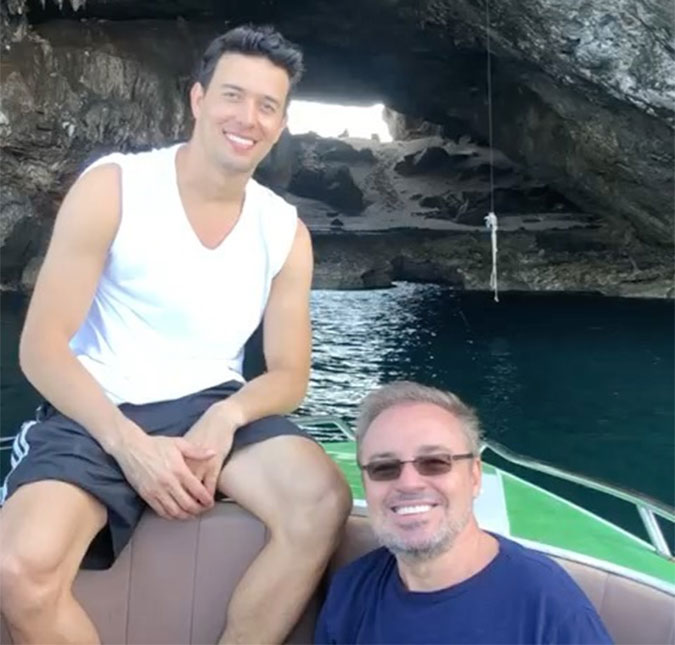 Suposto companheiro de Gugu Liberato, Thiago Salvático compartilha vídeo de viagem à Tailândia com o apresentador: <I>Como é grande a saudade</I>