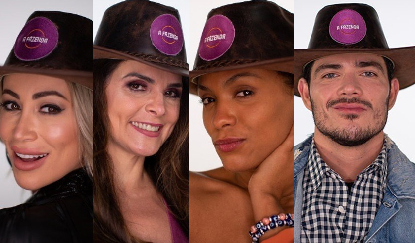 Carol, Luiza, Lidi e JP estão na roça de <i>A Fazenda 12: - Vai casar com o capeta</i>