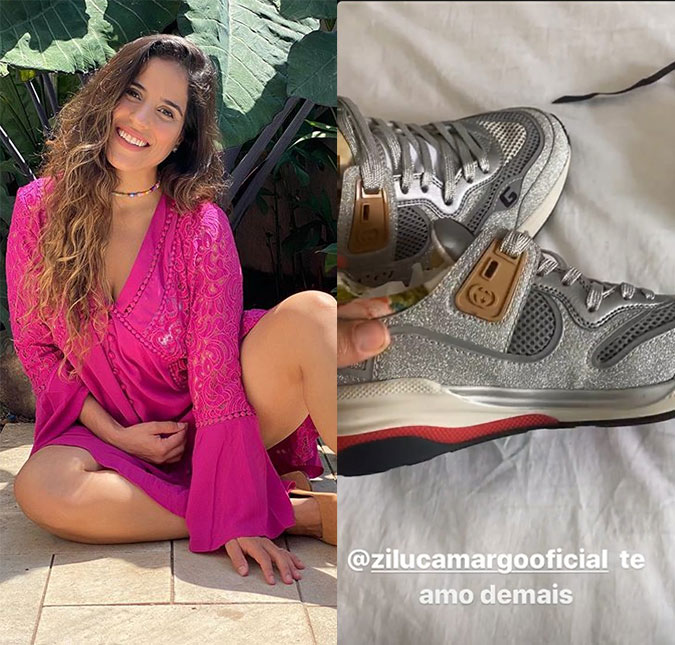 Zilu Camargo presenteia Camilla Camargo com tênis de mais de quatro mil reais: - <I>Meu maior presente seria estar com você</I>