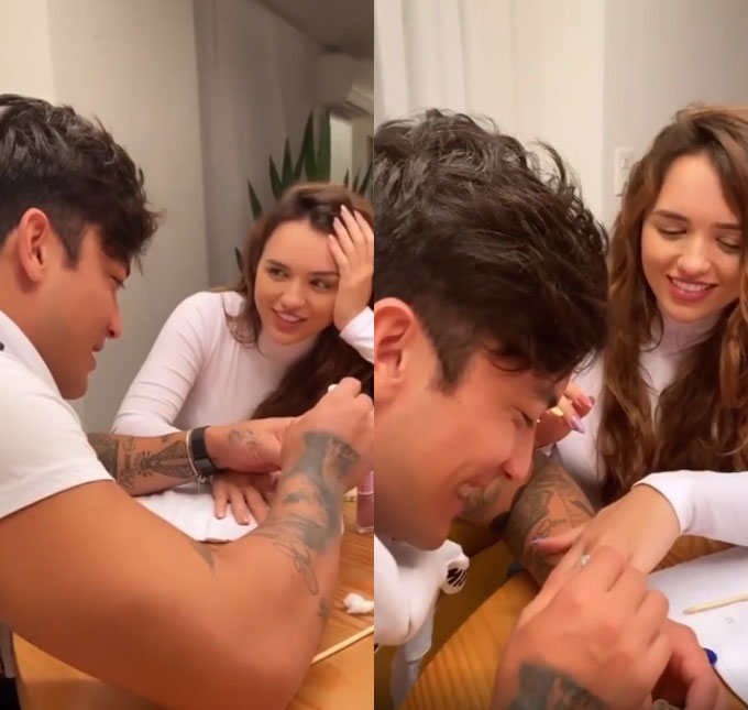 Awn! Daniel Caon faz as unhas de Rafa Kalimann e revela apelido fofo do casal; confira!