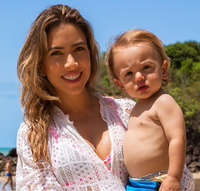 Patrícia Abravanel posta foto com o filho caçula e aponta semelhança: <i>O olho dele é igual ao da mamãe</i>