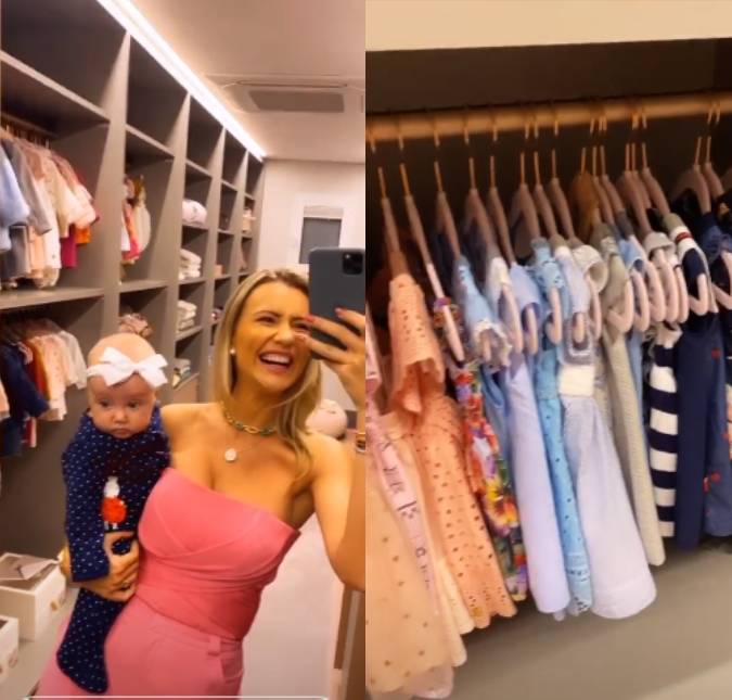 Ana Paula Siebert mostra <i>closet</i> de sua filha, Vicky, e diz que a pequena vai usar até mesmo um chapéu de praia!