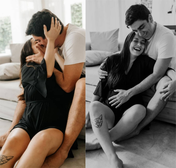 À espera de Alice, Marcelo Adnet e Patrícia Cardoso posam em ensaio: <i>No melhor lugar do mundo</i>