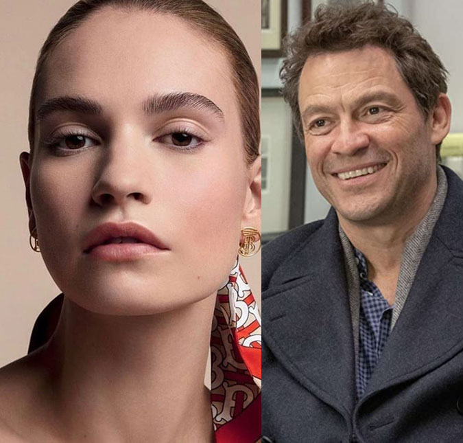 Lily James, atriz de <i>Cinderela</i>, é clicada aos beijos com ator casado