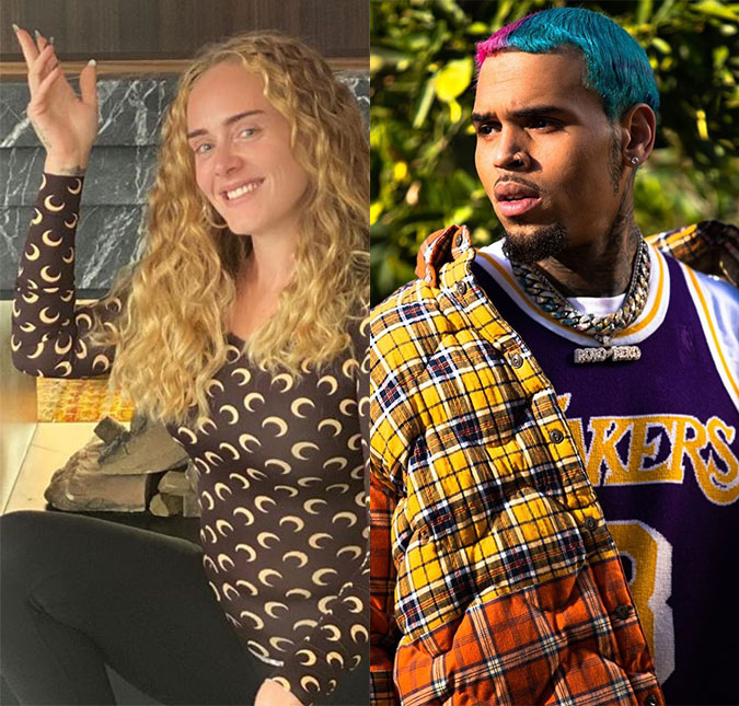 Chris Brown e Adele teriam tido encontro secreto no meio da noite, diz <I>site</I>