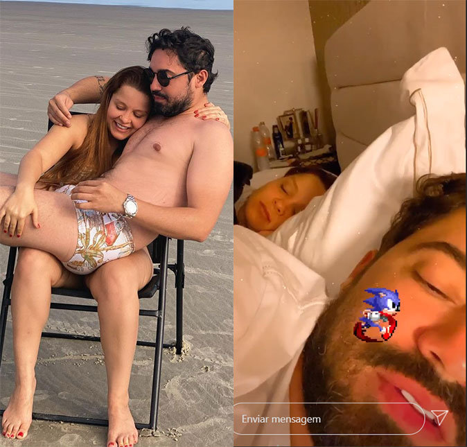 Fernando Zor brinca com Maiara enquanto ela dorme: <i>Momento que eu tenho paz</i>