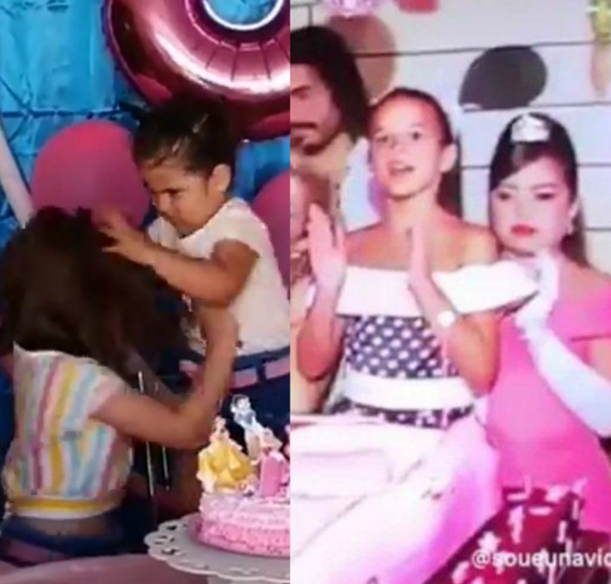 Bruna Marquezine relembra que aniversariante não gostou que ela chegasse muito perto do bolo