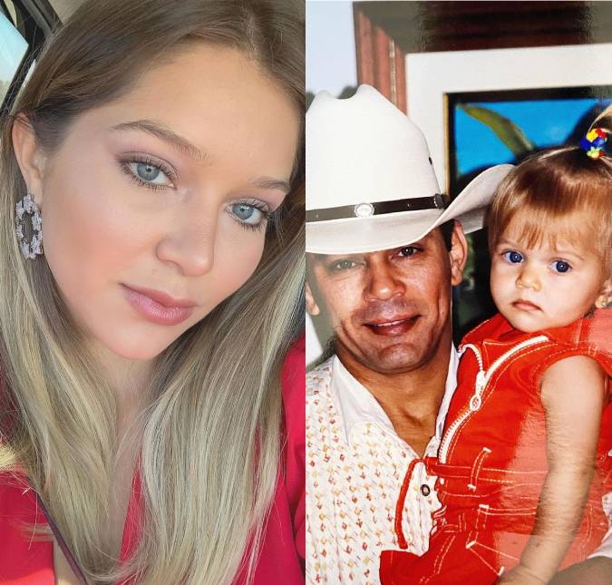Lyandra Mota Costa, filha do sertanejo Leandro, posta foto antiga com o pai: <i>Boas lembranças da vida</i>