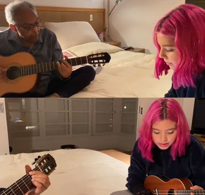 Gilberto Gil encanta ao surgir em vídeo cantando com a neta Flor Gil, assista!