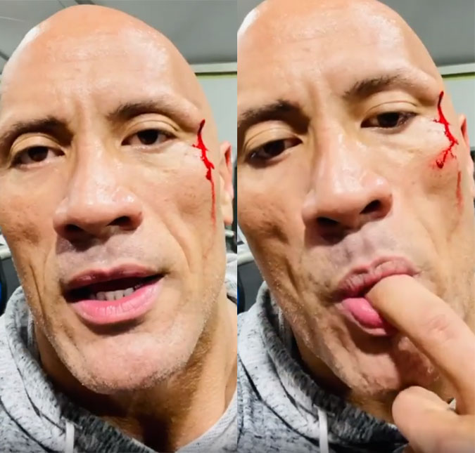 Oi? Dwayne Johnson se machuca na academia e prova do próprio sangue em vídeo: <I>- É bem gostoso</I>; assista!