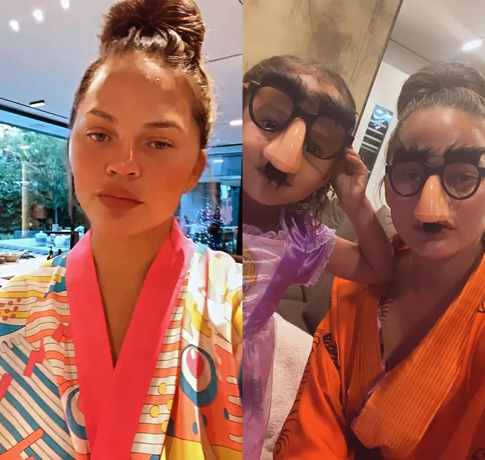 Após escrever texto sobre a morte do filho, Chrissy Teigen reaparece abatida em vídeo
