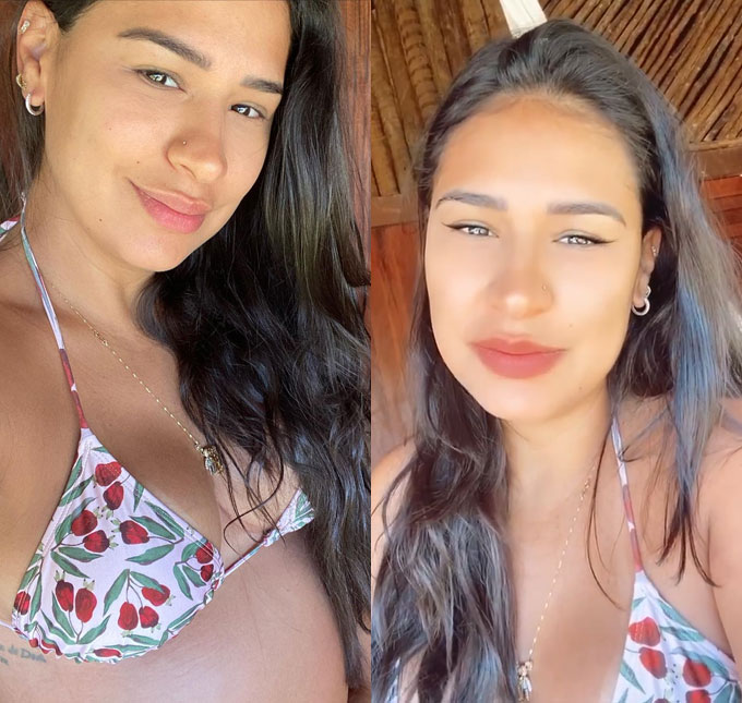 Simone, da dupla com Simaria, mostra barriga de grávida e declara: <i>- Me sentindo uma mamãe muito bonita</i>