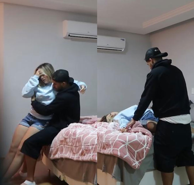 Grávida, Virginia Fonseca faz pegadinha com Zé Felipe, finge desmaio e preocupa o cantor
