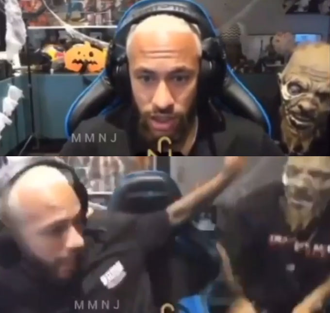 Neymar Jr. leva baita susto em pegadinha durante <i>live</i> e fãs se divertem; assista!