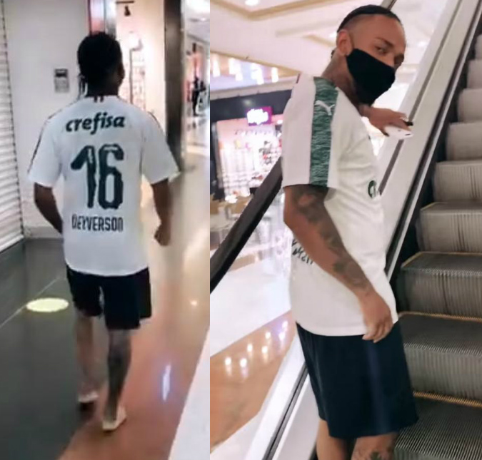 Nego do Borel tira dia para ir em shopping e é flagrado pelos amigos andando descalço