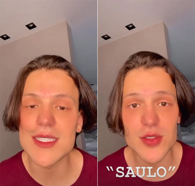 Internautas apontam harmonização facial de Saulo Poncio e cantor vira meme na <i>internet</I>. Veja