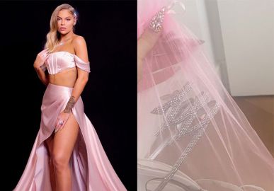 Luísa Sonza mostra <I>sandália proibida</I> para o <I>Prêmio Multishow</I> e fãs fazem piada com postura <I>mão de vaca</I> da cantora; entenda
